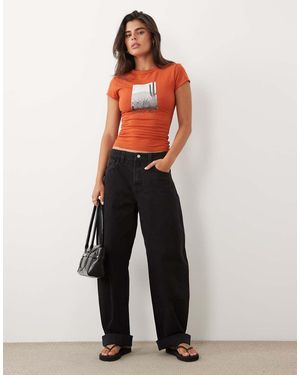 ASOS Baby Tee With Cactus Photographic - Orange