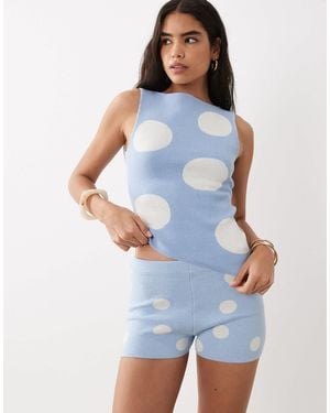 ASOS Knit Asymmetric Shorts - Blue