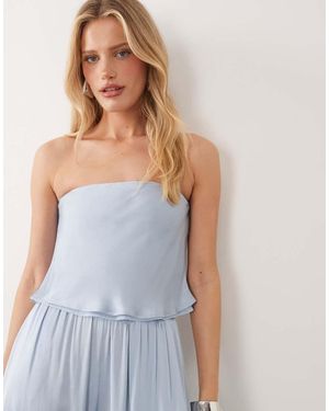 Mango Azur Flowy Bandeau Top - Blue