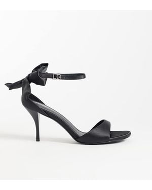 Glamorous Heeled Sandals With Bow Back Detail - Black