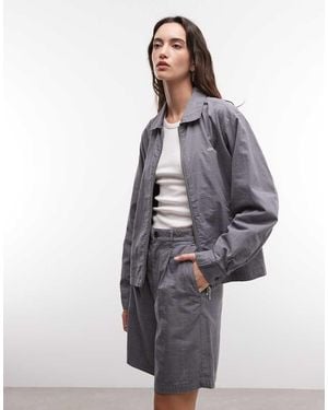 Obey Chaqueta Gris A Cuadros Escoceses Con Cremallera Olivia (Parte De Un Conjunto)