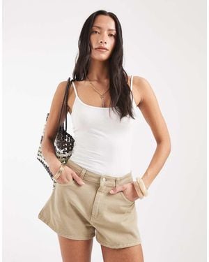 ASOS Pantalones Cortos Lavado De Corte Acampanado (Parte De Un Conjunto)-Neutro