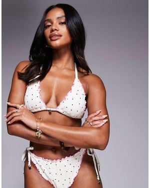 River Island Spot Bkini Top - Grey