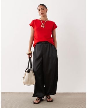 Miss Selfridge Satin Balloon Trouser - Red
