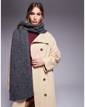 River Island Fluffy Scarf - Grey