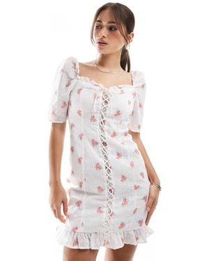 Collective The Label Lace-Up Mini Dress - White