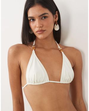 ARKET Mix And Match Tie Up Beaded Bikini Top - Brown