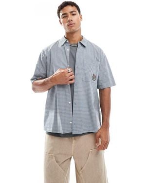 Hollister Embroidered Short Sleeve Shirt - Blue