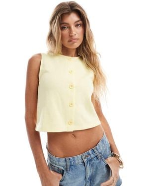 Miss Selfridge Soft Rib Waistcoat Co Ord - Yellow