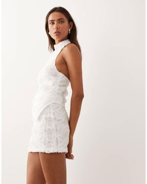 ASOS Applique Mesh Mini Skirt - Natural