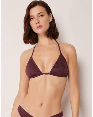 Calzedonia Triangle Bikini Top Precious Jacquard - Red