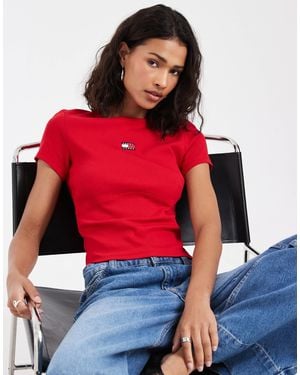 Tommy Hilfiger Badge Logo Slim Fit T-shirt - Red