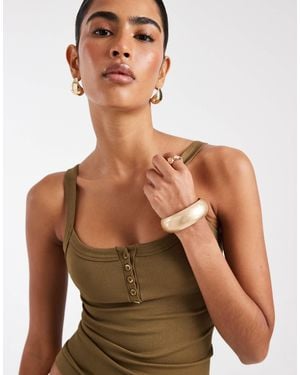 ASOS Seamless Square Neck Cami With Button Detail - Green