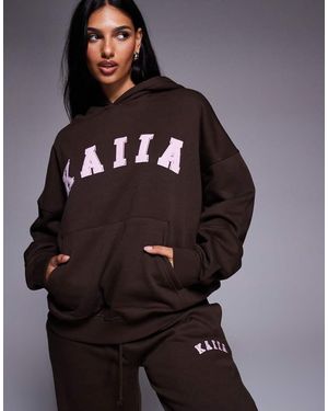 Kaiia Sudadera Extragrande Con Capucha Y Logo Bordado De (Parte De Un Conjunto) - Multicolor