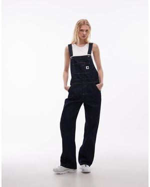 Carhartt Salopette Di Jeans Lavaggio - Blu