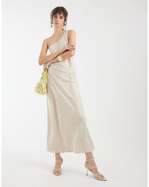 Object – satin-maxikleid - Natur
