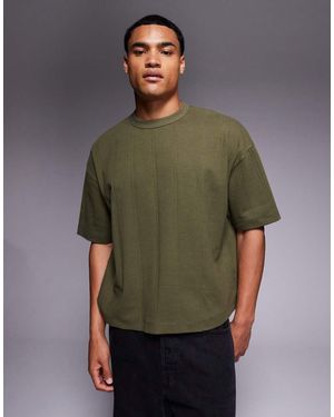 ASOS Oversized Boxy Textured Rib T-shirt - Green