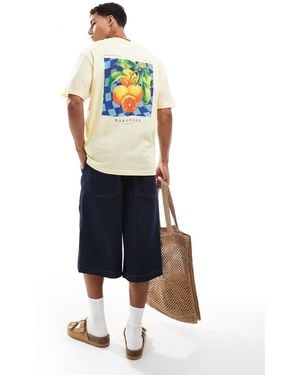 Jack & Jones Oversize T-shirt With Oranges Back Print - White