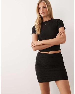 HUGO Minifalda Negra Con Logo Estampado Nappley De (Parte De Un Conjunto) - Negro