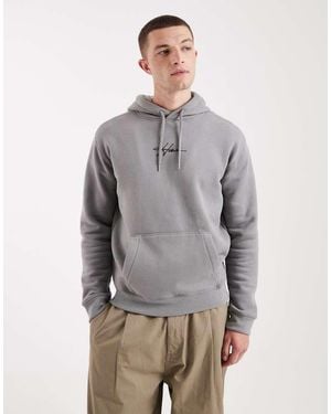 Hollister Sudadera Gris Jaspeado Extragrande Con Capucha Y Logo Pequeño De