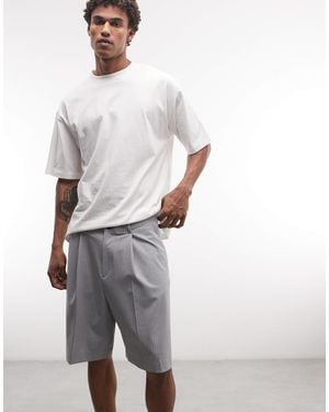Weekday Uno Loose Fit Tailored Shorts - Gray