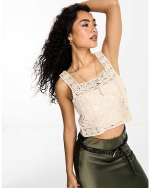 Object Crochet Cami Top - Natural