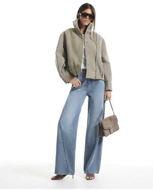 River Island Funnel Neck Bomber Jacket - Blue