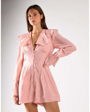 Glamorous Loose Long-Sleeve-Playsuit - Pink