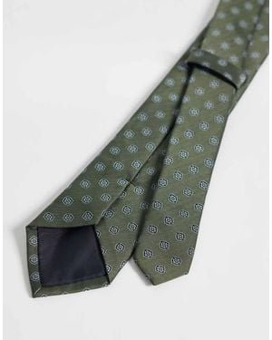 ASOS Oval Spotted Print Necktie - Green