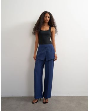 TOPSHOP Skirt Detail Tailo Trouser - Blue
