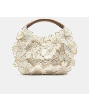 Pull&Bear Floral Handbag - White