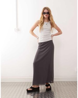 Monki Chiffon Bias Cut Midaxi Skirt - Natural