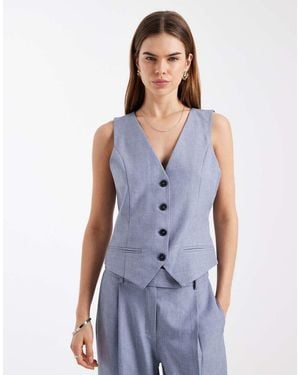 ONLY Chaleco Azul Añil Envejecido Entallado De (Parte De Un Conjunto)