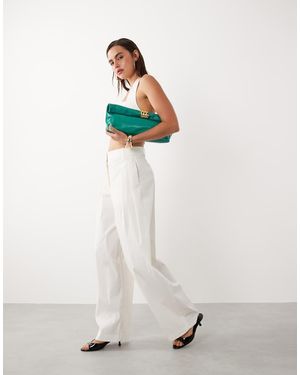 Mango Starring Hailey Bieber Kasha Tailored Barrel Trousers - White