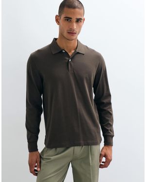 GANT Polo à manches longues pima - Noir