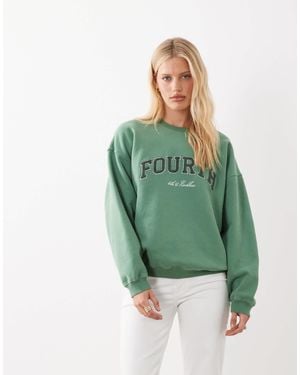 4th & Reckless Cotton Borg Logo Sweatshirt - Green