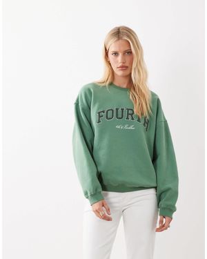 4th & Reckless Sweat-shirt en coton imitation peau - Vert