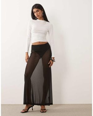 ASOS Sheer Mesh Maxi Skirt - White