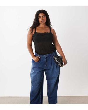 ASOS Asos Design Curve Pleat Front Horseshoe Jean - Blue