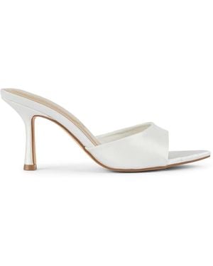 SEQWL Open Toe Slip-On High Heel Mule Sandals - White