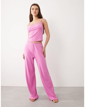 Abercrombie & Fitch – pyjamahose aus pointelle - Pink