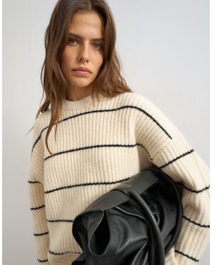 TOPSHOP Knit Easy Stripe Sweater - Natural