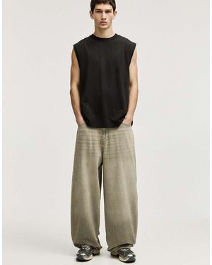 Pull&Bear Washed Sleeveless T-shirt - Green