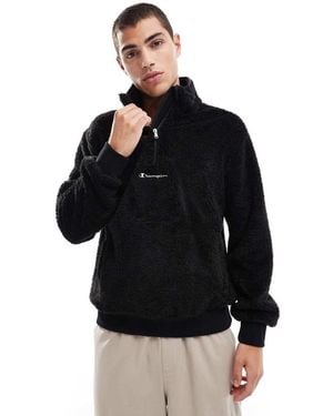 Champion Legacy Unisex Half Zip Sweat - Black