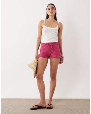 Mango Teen Knitted Tie Waist Short - Red