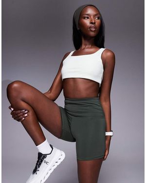 4505 Icon Active High Waist 5 Inch Legging Short With Zip Phone Pocket - Green