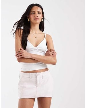 Hollister Minifalda Pastel De Talle Bajo De Sarga - Blanco
