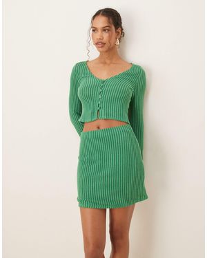 ASOS Mini-jupe d'ensemble à rayures - Vert