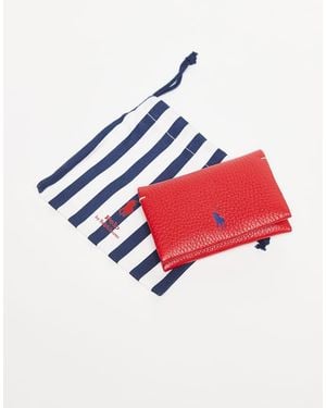 Polo Ralph Lauren Polo Play Leather Snap Card Purse - Red