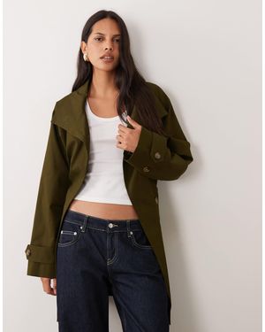 Mango Belted Midi Trench Coat - Blue